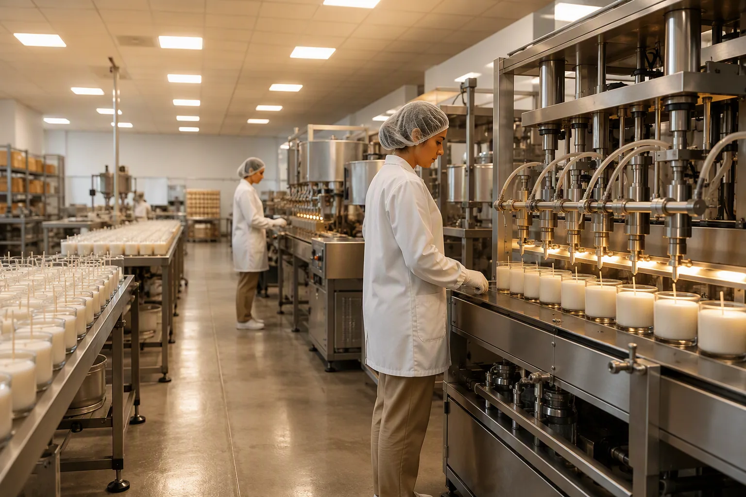 Candle production inside the POSISION workshop in Henan, China