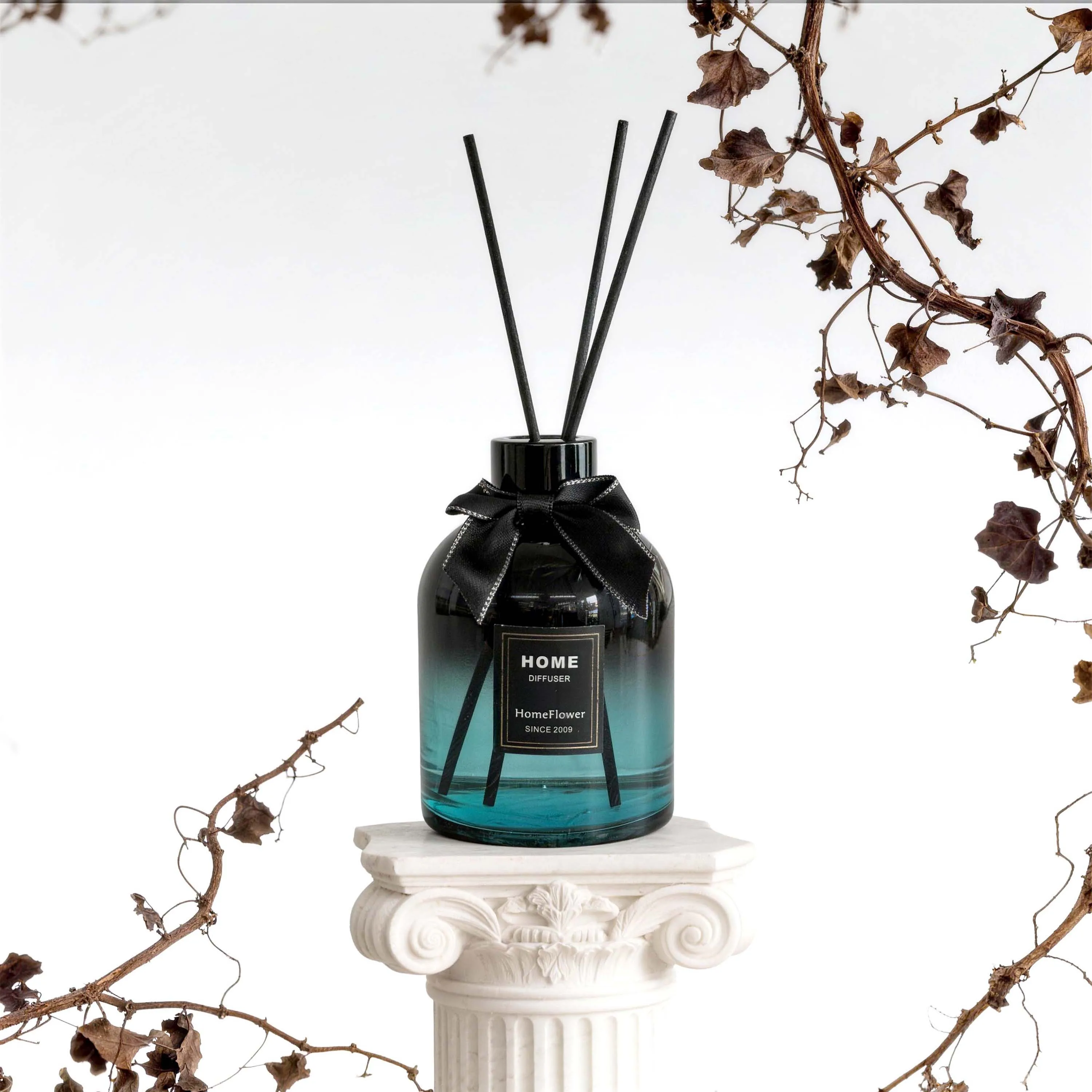 A reed diffuser bottle ready for a private label fragrance brief
